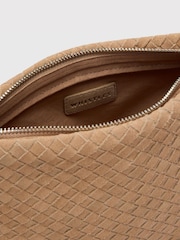 Whistles Nude Avah Woven Suede Zip Clutch - Image 3 of 5