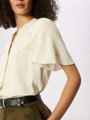 Whistles White Floral Button Front Shirt - Image 4 of 5