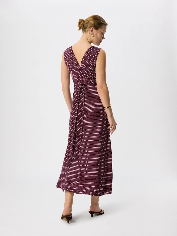 Whistles Purple Petite Mini Spot Sleeveless Dress - Image 4 of 4