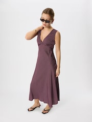 Whistles Purple Mini Spot Sleeveless Dress - Image 1 of 5