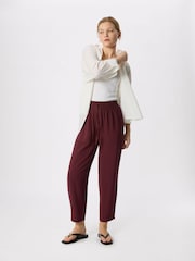 Whistles Purple Tie Waist Trousers - Image 3 of 5
