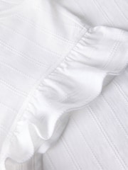 Whistles White Frill Sleeve Broderie T-Shirt - Image 5 of 5