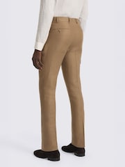 MOSS Brown Tailored Fit Twill Linen Suit Trousers - Image 2 of 3