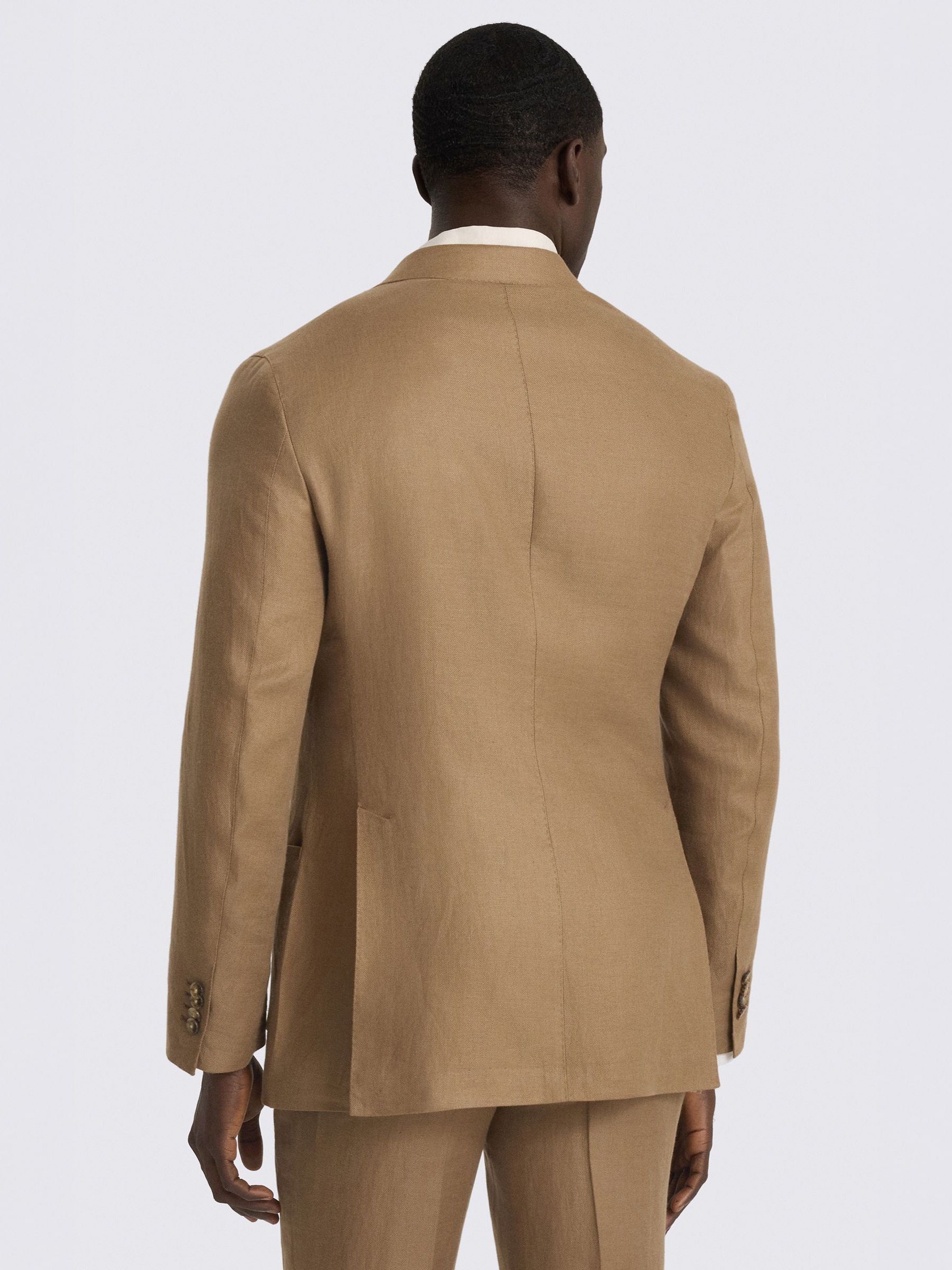 Buy MOSS Chestnut Brown Italian Tailored Fit Twill Linen Suit