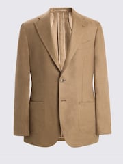 MOSS Brown Italian Tailored Fit Twill Linen Suit Jacket - Image 5 of 5