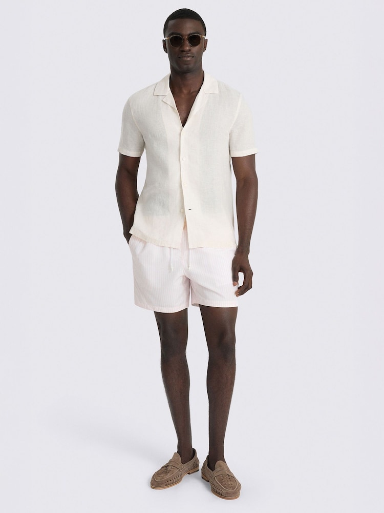 MOSS Pink Stripe Swim Shorts - Image 2 of 4 MOSS Pink Stripe Swim Shorts - Image 2 of 4