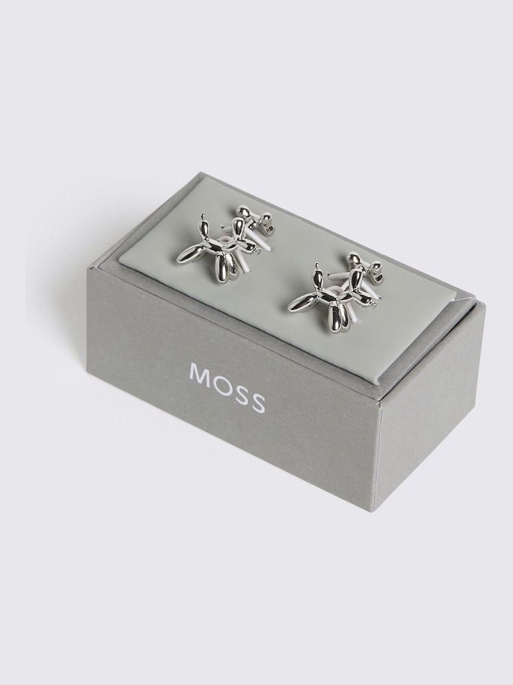 MOSS Grey Dog And Bone Cufflinks - Image 2 of 2 MOSS Grey Dog And Bone Cufflinks - Image 2 of 2