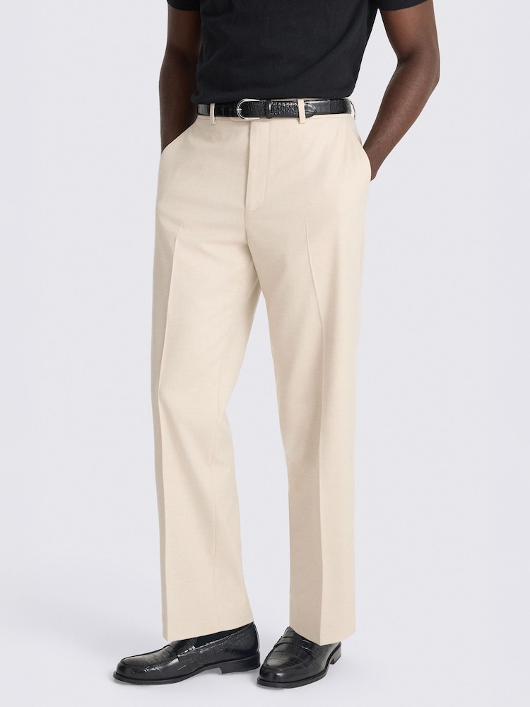 MOSS Brown Relaxed Fit Suit Trousers - Image 1 of 3