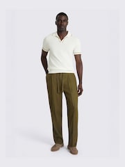 MOSS White Contrast Placket Skipper Polo Shirt - Image 2 of 4