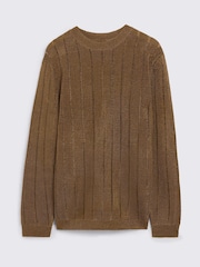 MOSS Brown Metallic Crew Neck Jumper - Image 4 of 4