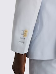 MOSS Blue Tailored Fit Cotton Suit Jacket - Image 4 of 5