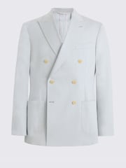 MOSS Blue Tailored Fit Cotton Suit Jacket - Image 5 of 5