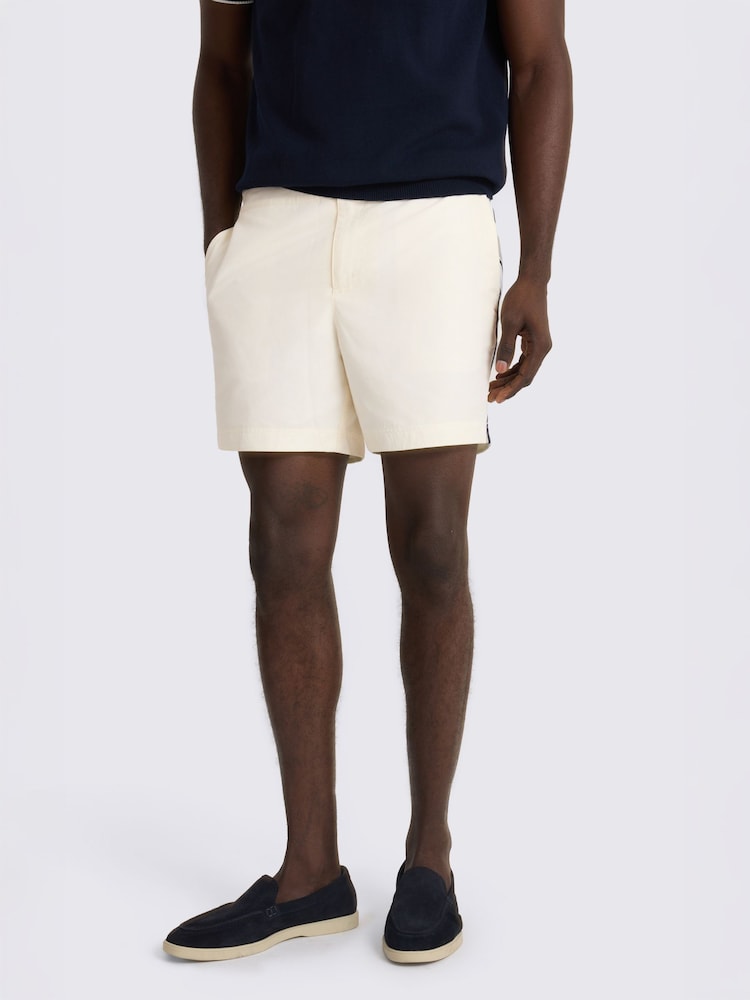 MOSS Natural Side Stripe Smart Swim Shorts - Image 1 of 4