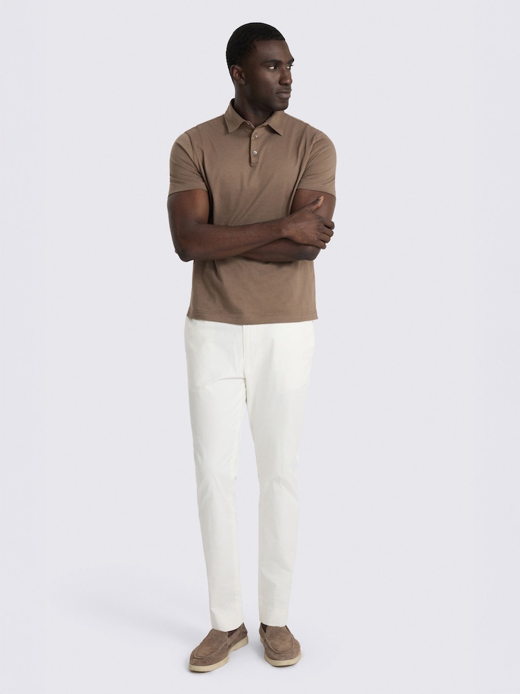 MOSS Brown Jersey Polo Shirt - Image 2 of 4