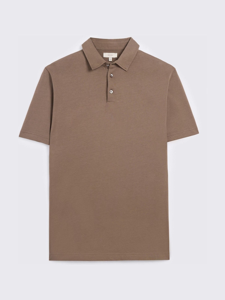 MOSS Brown Jersey Polo Shirt - Image 4 of 4