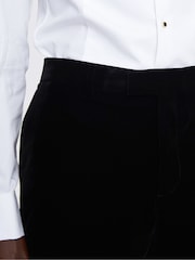 MOSS Black Slim Fit Velvet Suit Trousers - Image 3 of 3