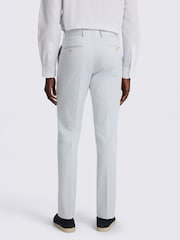 MOSS Blue Tailored Fit Cotton Suit Trousers - Image 2 of 3