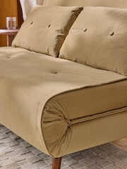 MADE.COM Caramel Natural Velvet Haru 2 Seater Sofa Bed - Image 2 of 6