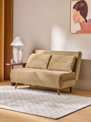 MADE.COM Caramel Natural Velvet Haru 2 Seater Sofa Bed - Image 3 of 6