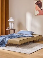MADE.COM Caramel Natural Velvet Haru 2 Seater Sofa Bed - Image 4 of 6
