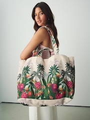 Green Tropical Print Shoulder Bag - Image 1 of 9