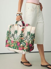 Green Tropical Print Shoulder Bag - Image 2 of 9