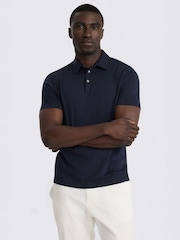 MOSS Blue Jersey Polo Shirt - Image 1 of 4