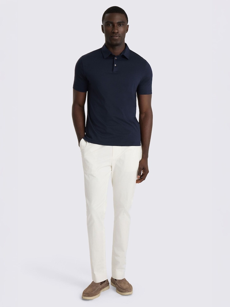 MOSS Blue Jersey Polo Shirt - Image 2 of 4