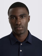 MOSS Blue Jersey Polo Shirt - Image 3 of 4
