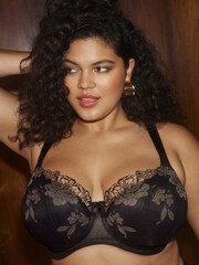 Elomi Black Teagan Underwire Padded Half Cup Bra - Image 4 of 5