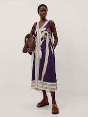 Monsoon Blue Paloma Sleeveless Midi Dress - Image 1 of 4