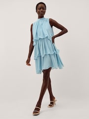 Monsoon Elle Sleeveless Ruffle Tier Mini Dress - Imagen 1 de 4