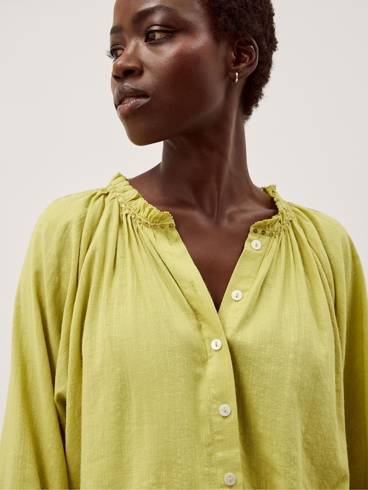 Monsoon Green Amber Bubble Hem Blouse - Image 2 of 4