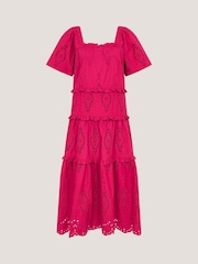 Monsoon Pink Brooke Cutwork Midi Dress - Image 4 of 4
