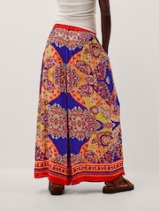 Monsoon Blue Padma Printed Palazzo Trousers - Image 3 of 5