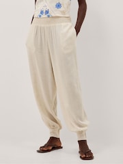 Monsoon Natural Reese Shirred Balloon Trousers - Image 2 of 4