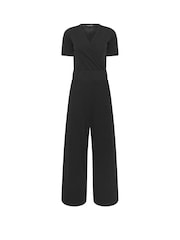 PixieGirl Petite Black Short Sleeve Wide Leg Jumpsuit - Image 5 of 5