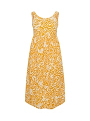 Yours Curve Yellow Short Sleeve Textured Smock Dress - Image 4 of 5