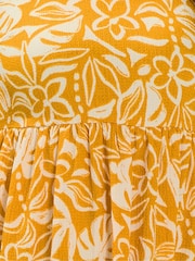 Yours Curve Yellow Short Sleeve Textured Smock Dress - Image 5 of 5