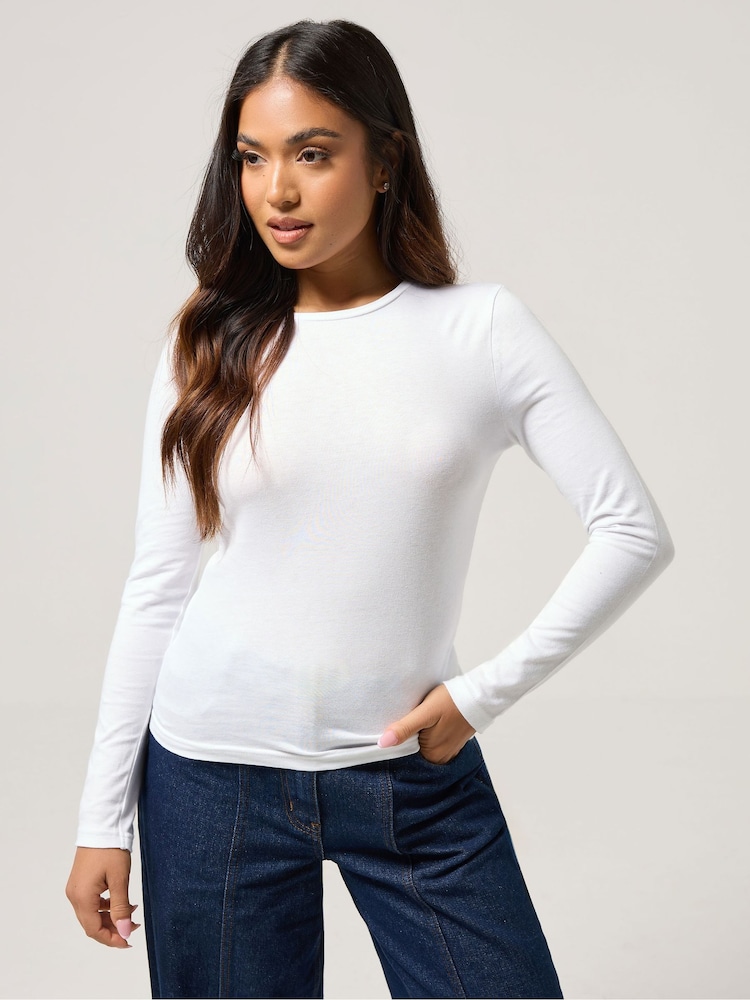 PixieGirl Petite Black Long Sleeve Cotton T-Shirts 2 Pack - Image 2 of 9