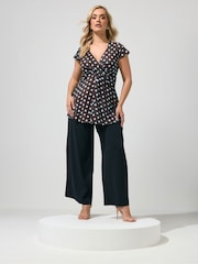 Yours Curve Brown London Polka Dot  Front Interlock Twist Yarn Top - Image 3 of 5