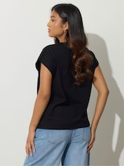 PixieGirl Petite Black 2 Pack Short Sleeve Cotton T-Shirts - Image 5 of 8