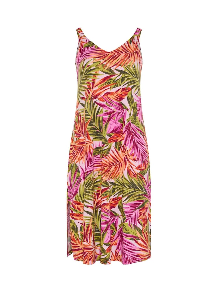 Yours Curve Pink All Over Print Throw On Dress - Image 5 of 5 Yours Curve Pink All Over Print Throw On Dress - Image 5 of 5