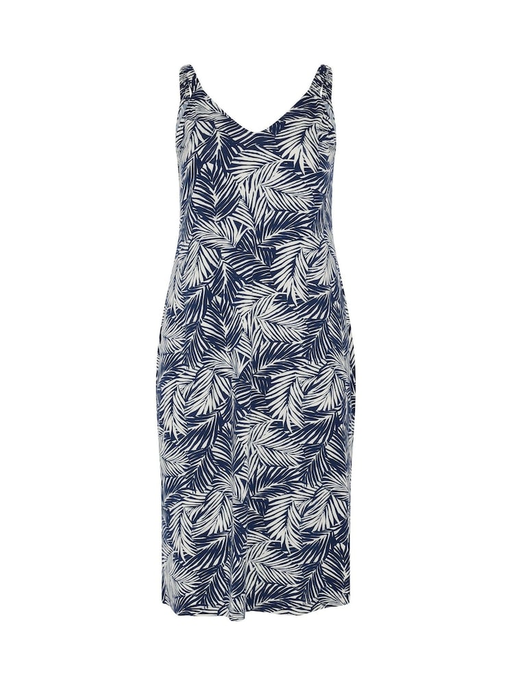 Yours Curve Blue All Over Print Throw On Dress - Image 5 of 5 Yours Curve Blue All Over Print Throw On Dress - Image 5 of 5