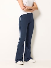 Long Tall Sally Blue Side Stripe Flare Leggings - Image 2 of 6