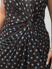 Yours Curve Brown London Side Twist Dress - Image 4 of 5