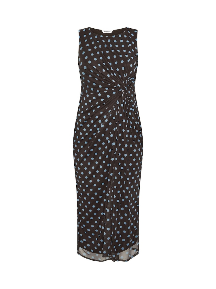 Yours Curve Brown London Side Twist Dress - Image 5 of 5 Yours Curve Brown London Side Twist Dress - Image 5 of 5