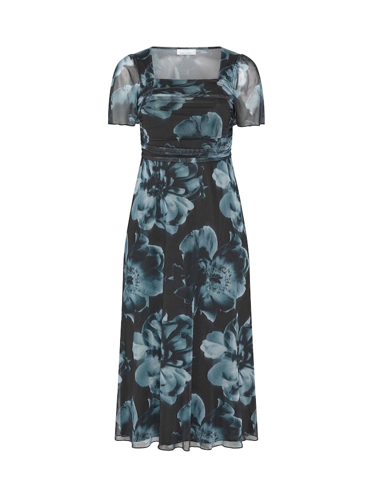 Yours Curve Green/Black London Square Neck Mesh Maxi Dress - Image 5 of 5 Yours Curve Green/Black London Square Neck Mesh Maxi Dress - Image 5 of 5