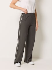Long Tall Sally Grey Side Stripe Wide Leg Leggings - Image 3 of 7