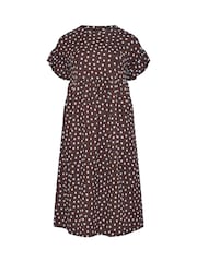 Yours Curve Brown Frilled Sleeve Midaxi Dress - Image 5 of 5